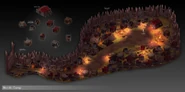 Concept art of the bandit camp