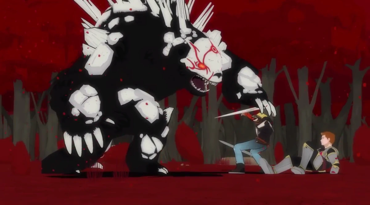 Jaune and Pyrrha vs. Ursa Major RWBY Wiki Fandom