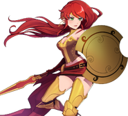 Artwork of Pyrrha from the RWBY: Amity Arena website.