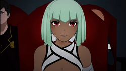 Emerald the uses her Semblance on Pyrrha.