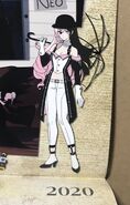 Concept art of Neo's Atlas outfit by Einlee, from the 2020 RWBY Wall Calendar