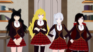 Team RWBY in their uniforms.