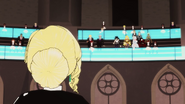 In the stands watching Pyrrha's match