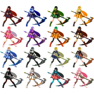 Ruby's alternate colors; #12 is based on Jaune Arc, #13 on Summer Rose