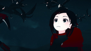 Ruby surrounded by flying Grimm