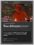 Promotional material of Fox Alistair for RWBY ARCHIVES Remnant Promenade Vol. 1-8