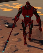 Red robot with the polearm