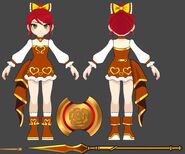 Concept art of Pyrrha's Valentine outfit for RWBY: Amity Arena