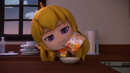 Yang finds the cereal box is empty.