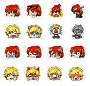 Preview of Pyrrha and Jaune emotes