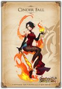 Cinder Fall's official full design artwork for Knights Chronicle X RWBY collaboration.