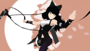 Blake Belladonna in front of the shattered moon in the "Black" Trailer