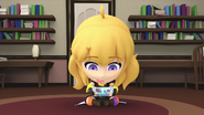 Yang playing a video game on her Scroll