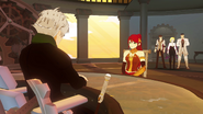 Pyrrha with Ozpin, Glynda, Ironwood and Qrow