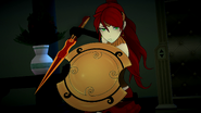 Pyrrha readying her weapons