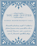 Schnee invitation promoting "Cordially Invited"