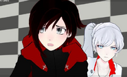 An early picture of Weiss and Ruby from "The Shining Beacon, Pt.2"