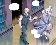 Klein sees Weiss off before she leaves Atlas.