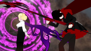 Glynda saves Ruby from an attack by Roman