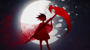 Ruby Rose holding a silhouette of Crescent Rose