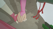 Ren's hand over Nora's