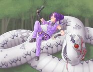 Relaxing after kicking ass and retrieving the prize. Drawn by TheRogueSPiDER.