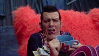 Robbie Rotten's defeat (in The Great Crystal Caper)