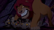 Mufusa fights the Hyenas to save Simba and Nala