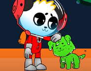 Combo (left) in his space suit