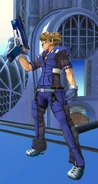 A player holding the Blue Hand Gun.