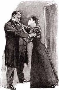 Rucastle droht Miss Hunter (Illustration: )