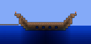 An unfinished longship at the docks which somebody forgot to finish.