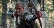 Bow of the Galadhrim as being use by Legolas