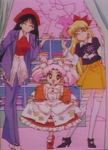 Rei with Chibiusa and Minako in the ending