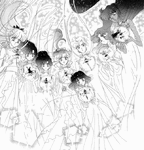 Sailor Princesses and their Sailor Power Guardians in the manga.