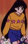 Rei with her star sweater