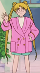 Usagi with her pink coat