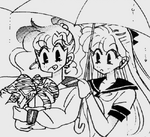 Minako and Makoto with a Tellun plant