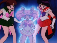 Sailor Chibi Moon starts to disappear