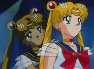 Sailor Moon and her evil mirror clone