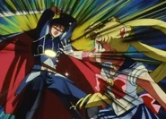 Sailor Moon reluctantly attacks Endymion with her Moon Tiara Action...
