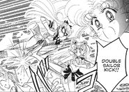 Sailor V and Sailor Moon saving Chibiusa.