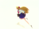 Minako flying through the sky.