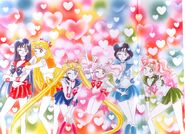 Mercury con las Sailor Guardians y Sailor Chibi Moon