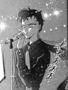 Singing at a concert.