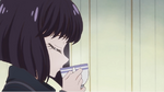 Hotaru drinking tea