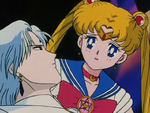 Sailor Moon holding the dying Prince Demande
