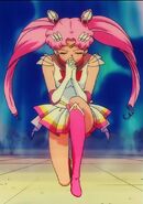 Older Sailor Chibi Moon, performing Twinkle Yell in the anime.