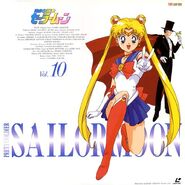 Sailor Moon and Tuxedo mask on the cover of laserdisc 10 of the first series