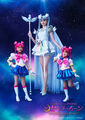 Sailor Cosmos i dwie Sailor Chibi Chibi Moon